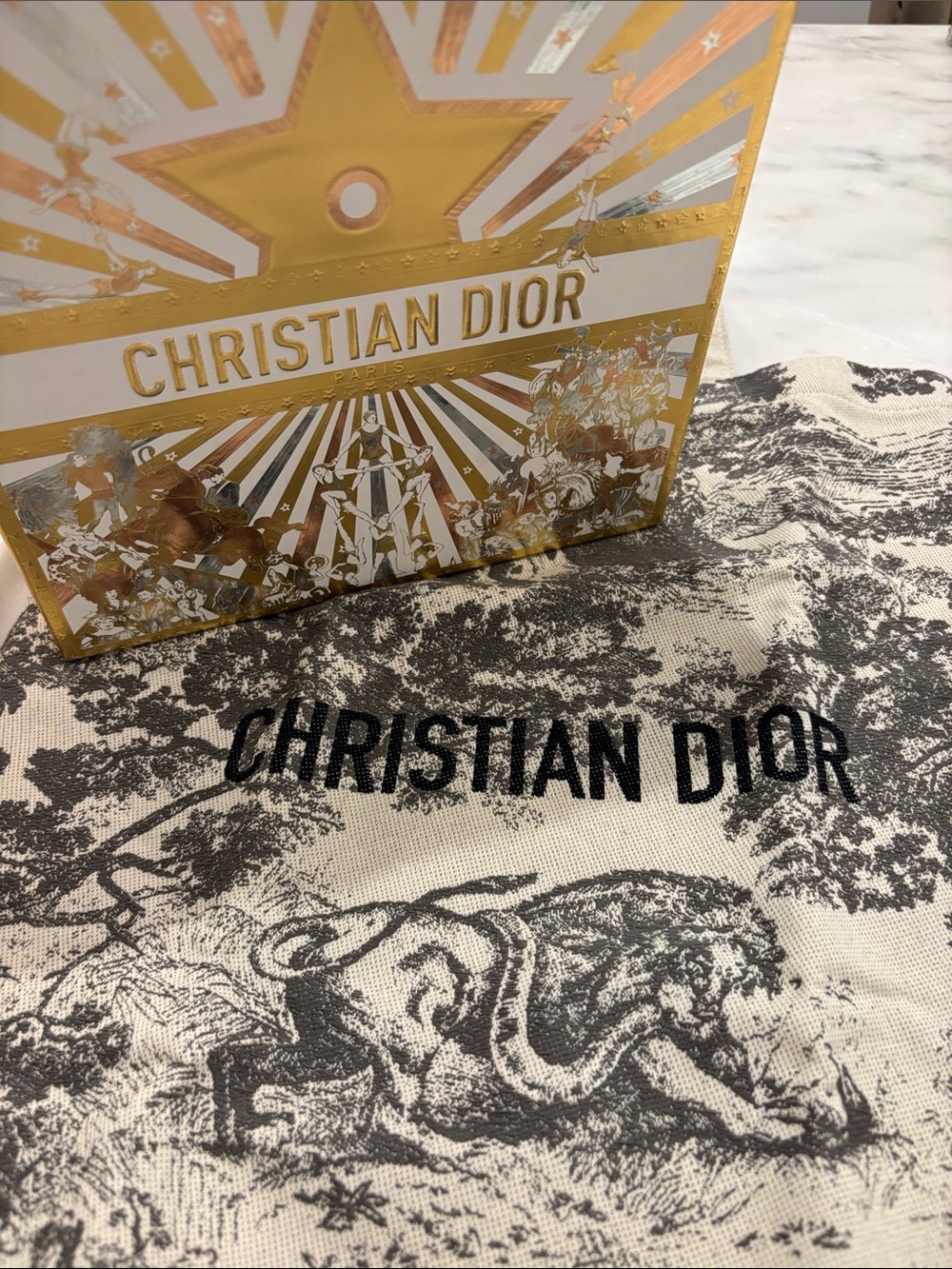 Dior Beige and Black Toile Canvas Tote